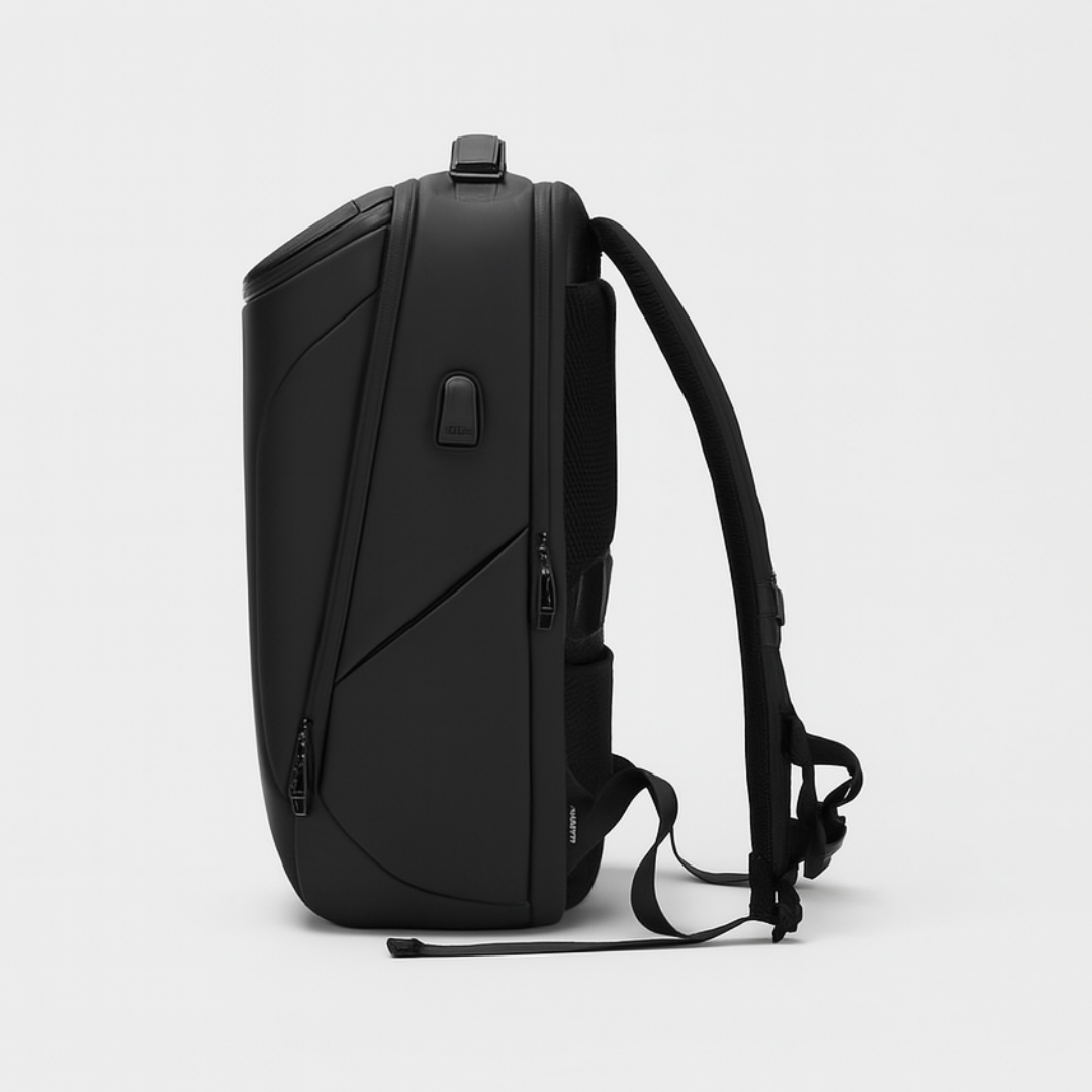 Dependz 1030 Black backpack on a light gray background