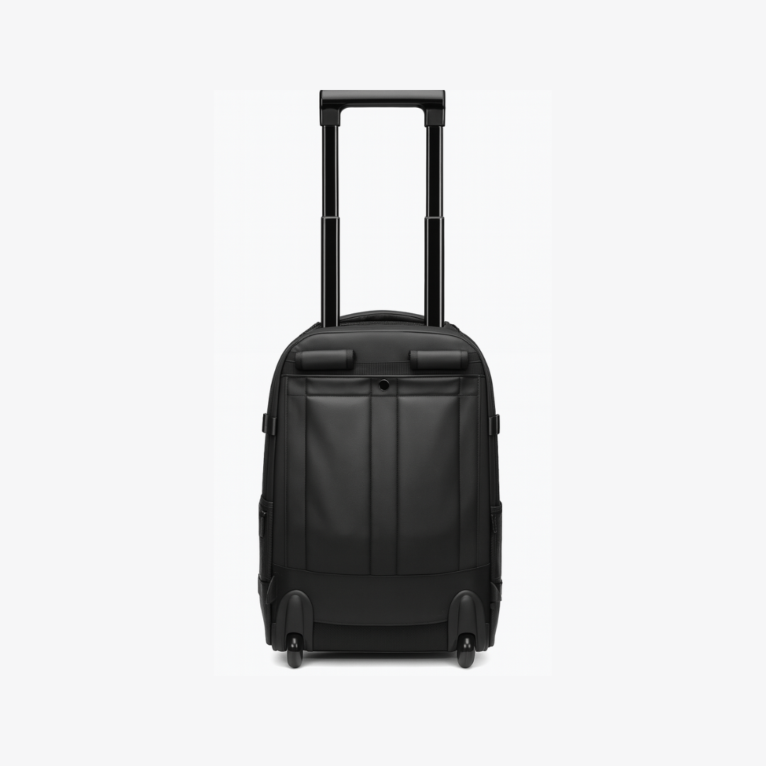 Dependz 9222 Black suitcase with wheels on a white background