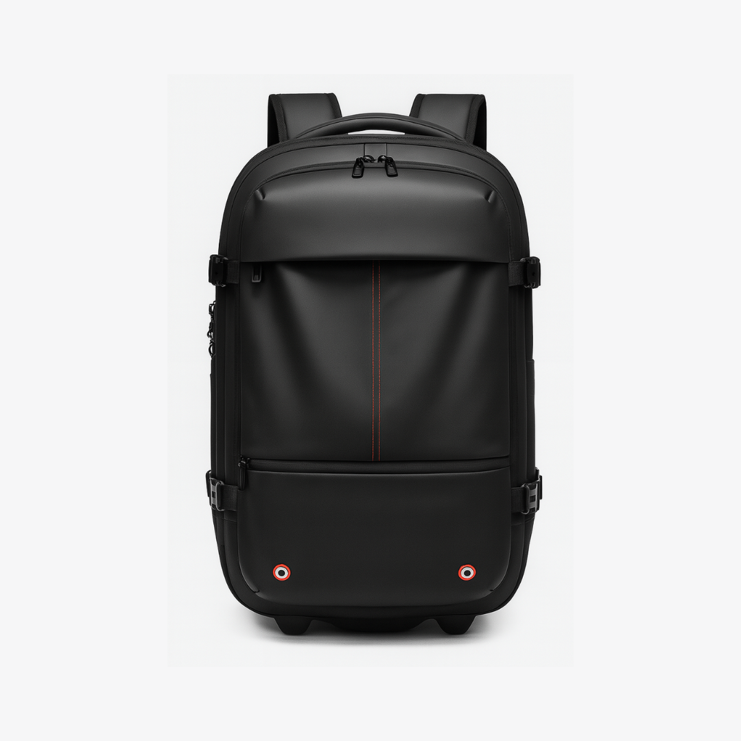 Dependz 9222 Black backpack with wheels on a white background