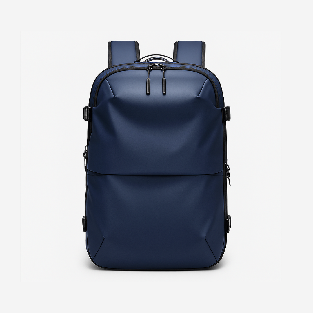 Blue Dependz 7705 backpack on a light gray background