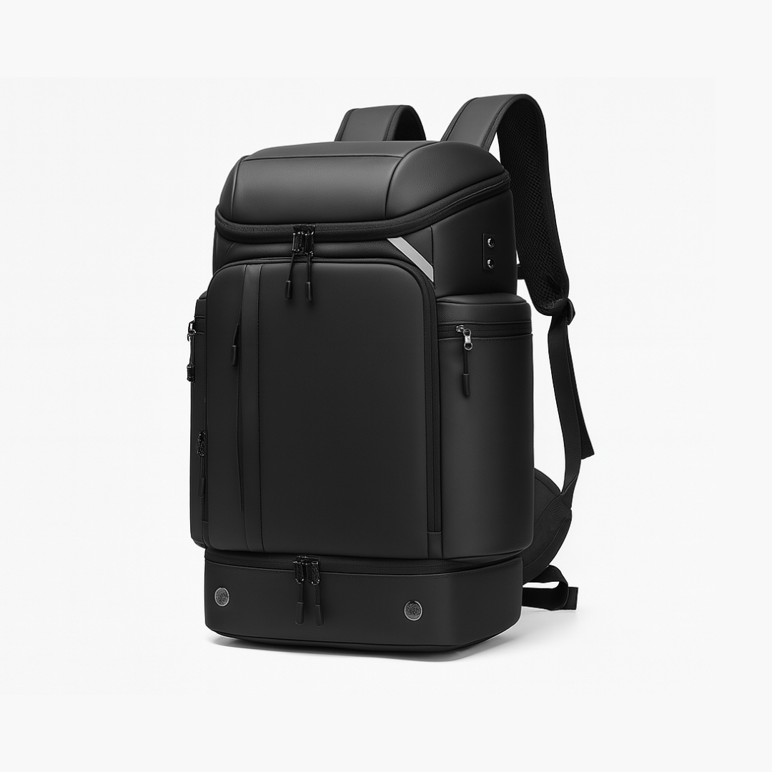 Black Dependz 7716 backpack on a light gray background
