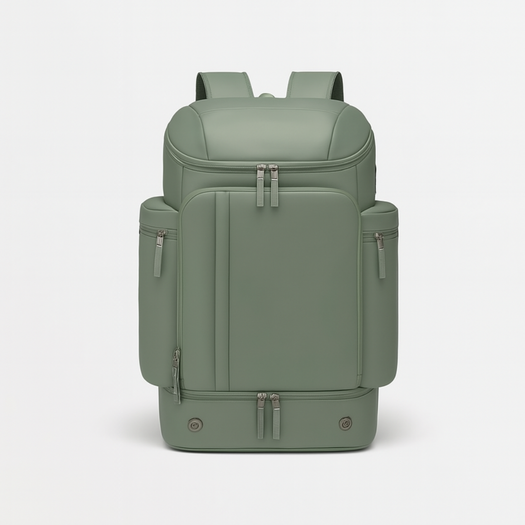 Green Dependz 7716 backpack on a light gray background