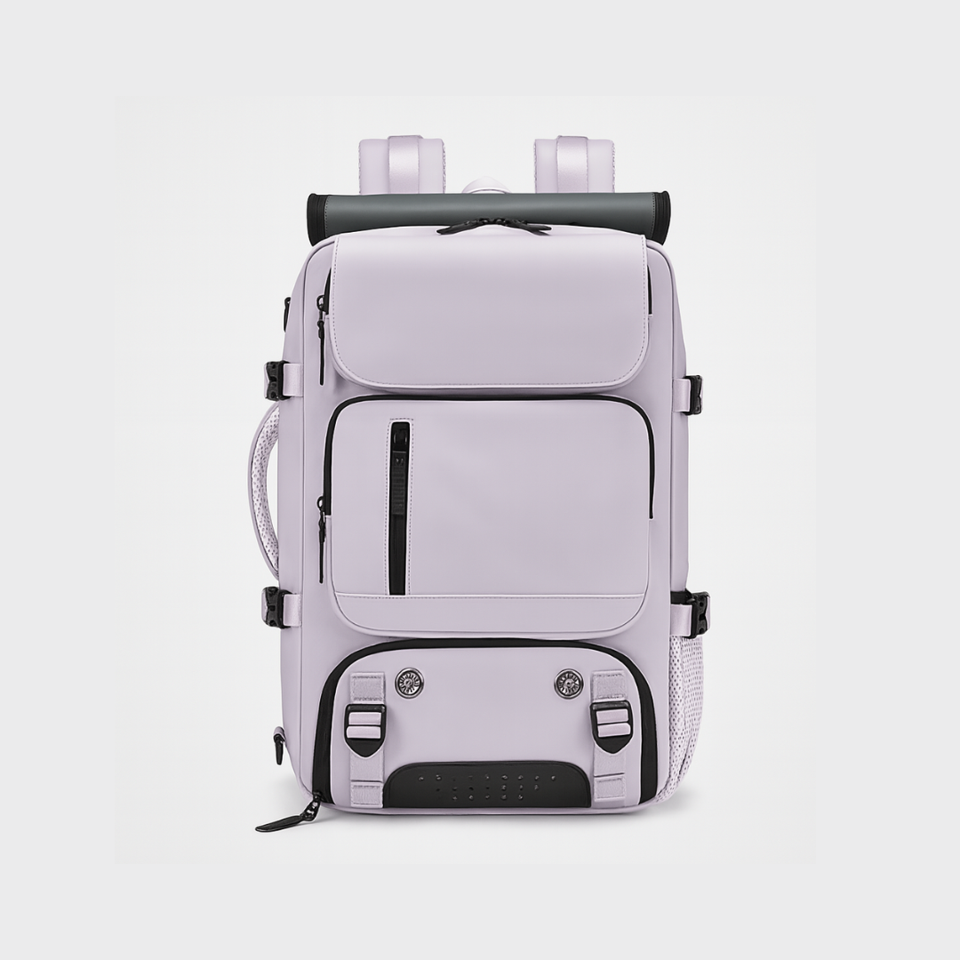 Light gray Dependz 7798 backpack with black accents on a light gray background