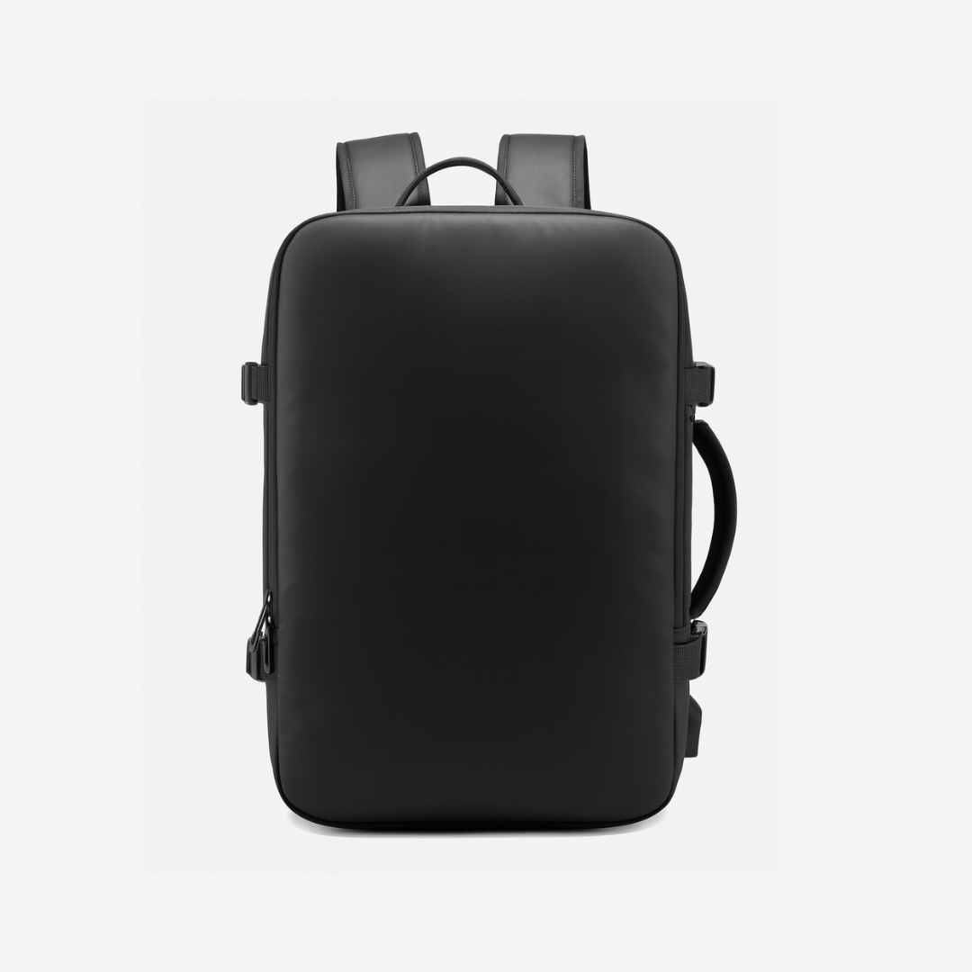 Dependz 1020-K Black backpack on a light gray background
