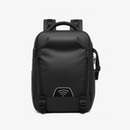 Dependz 5515 Black backpack with a wireless charging icon on a white background