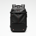 Black Dependz 7757 backpack with red accents on a white background