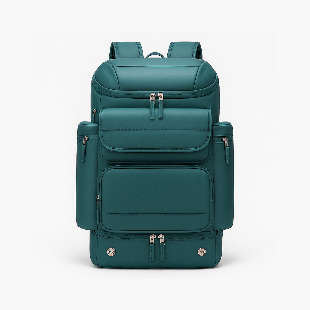 Teal Dependz 7716-2 backpack backpack with multiple compartments on a white background