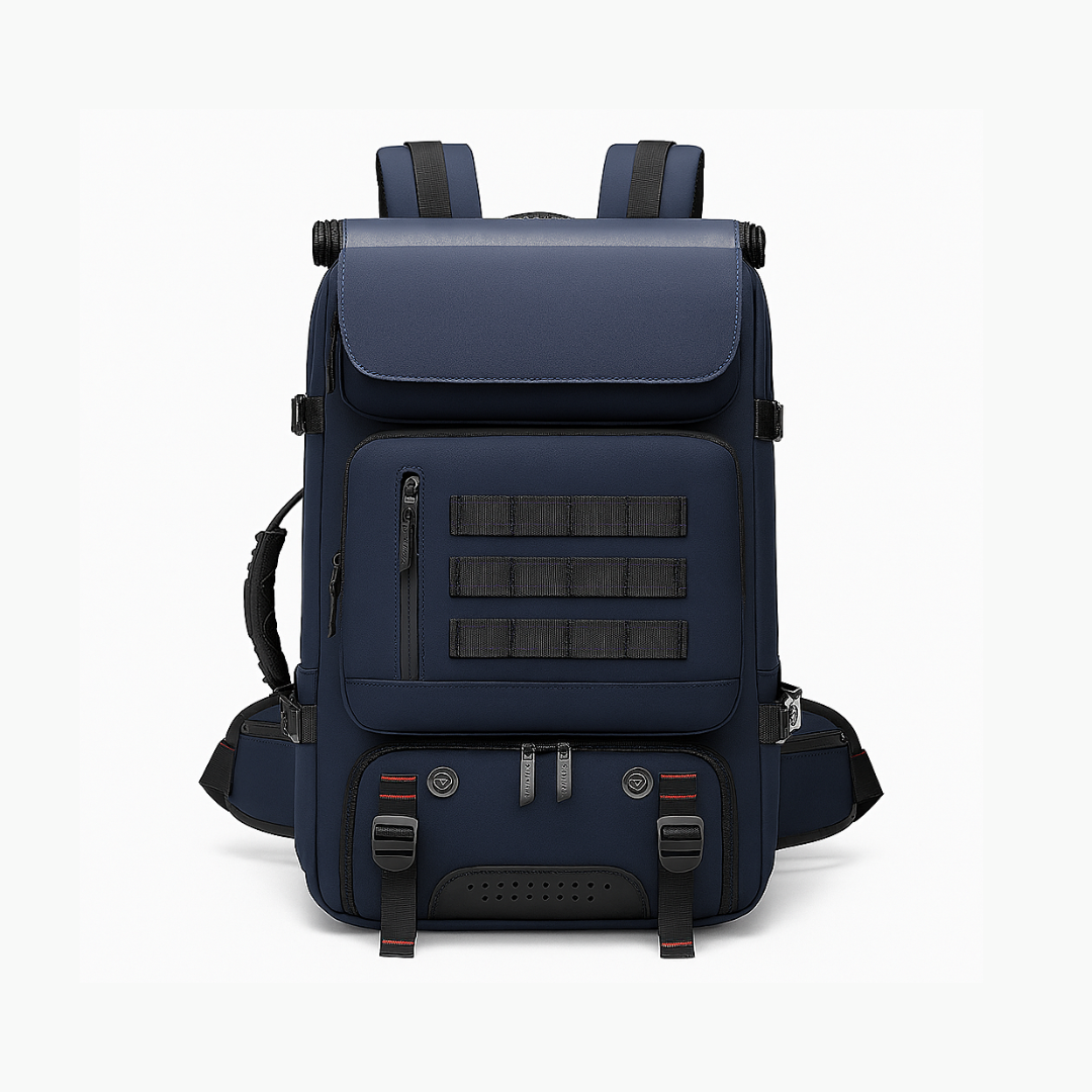 Navy blue Dependz 7768 backpack with black straps and accents on a white background