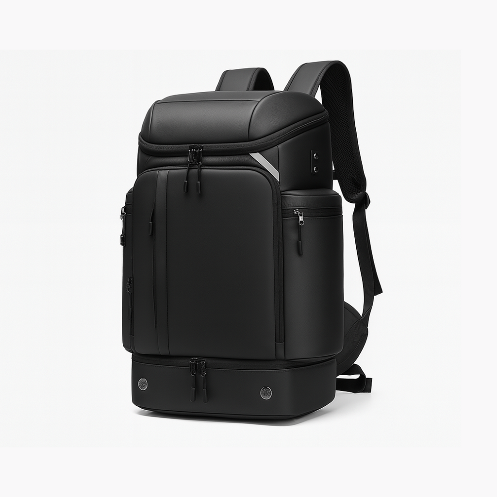 Black Dependz 7716 backpack on a light gray background